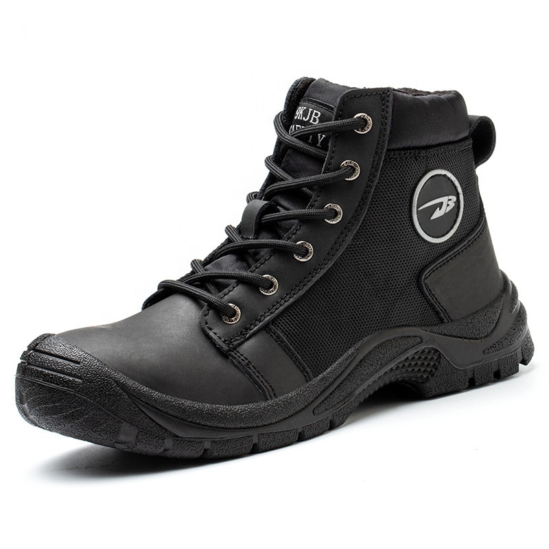 Brand High-Top Cow Genuine Fancy Leather Upper Waterproof Men's Work Steel Mining Toe Sefty Safety Shoes Boots