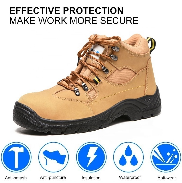 Customized waterproof microfiber anti-slip anti puncture construction work shoes hiking men safety shoes