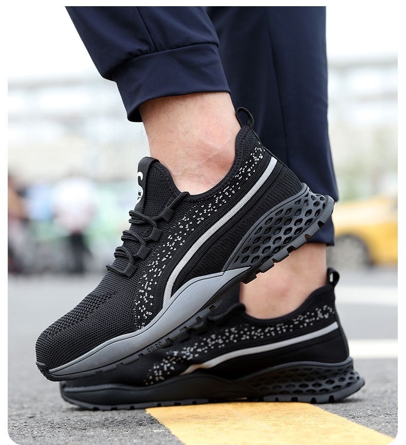 Labor Insurance Shoes Lightweight Breathable Deodorant Work Shoes Summer Men's Casual Sports Safety Shoes With Rubber Bottom