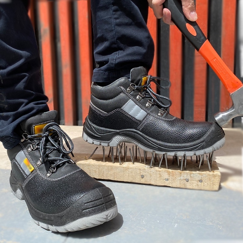 Steel Toe Cow Leather S3 Industrial Safety Shoes Men's ESD Construction Protective Security Work Shoe safty shoes