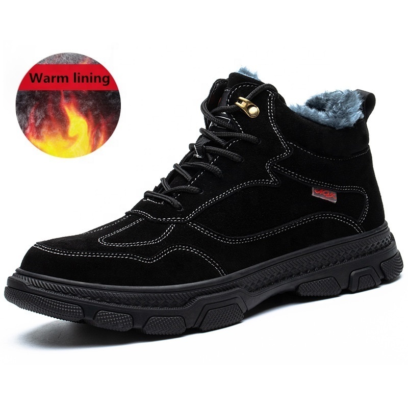 Hot selling winter Security Boots Factory Wholesale Puncture Proof Work Construction Steel Toe Warm Safety Shoes for Men