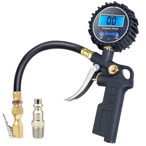 TY007 Brass Chuck Display electronic air tire pressure gauge for cars tyre gun Inflator Gauge digital air pressure gauge