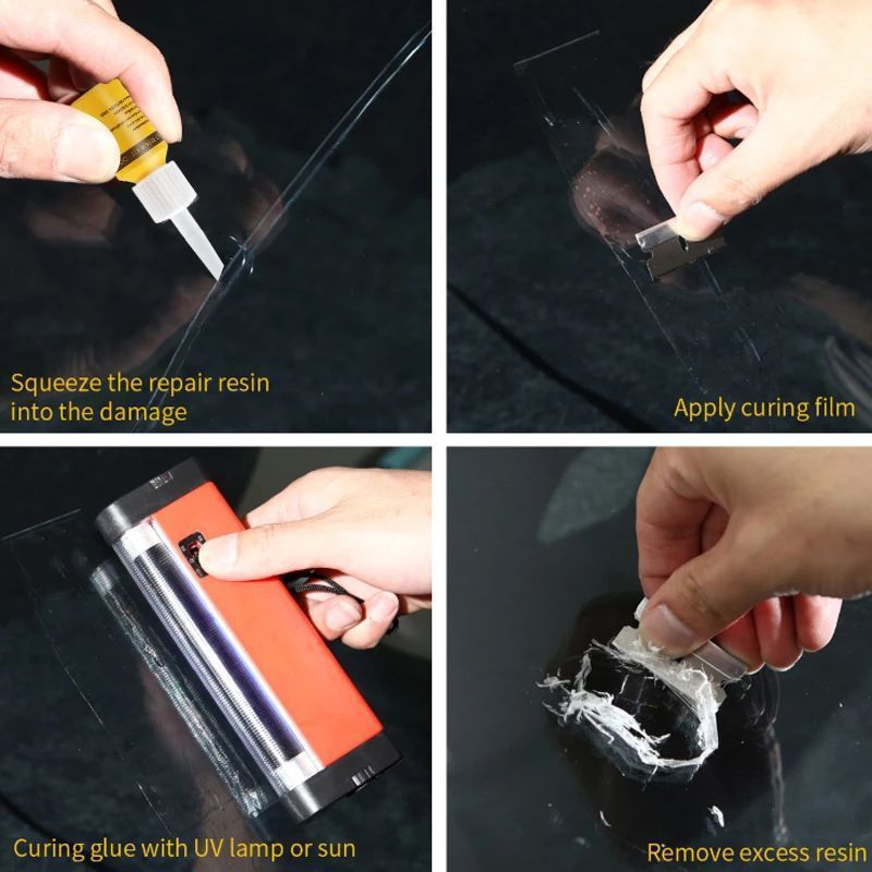 Auto Glass Repair Fluid High Strength Repair Resin Windshield Crack Repair Kit