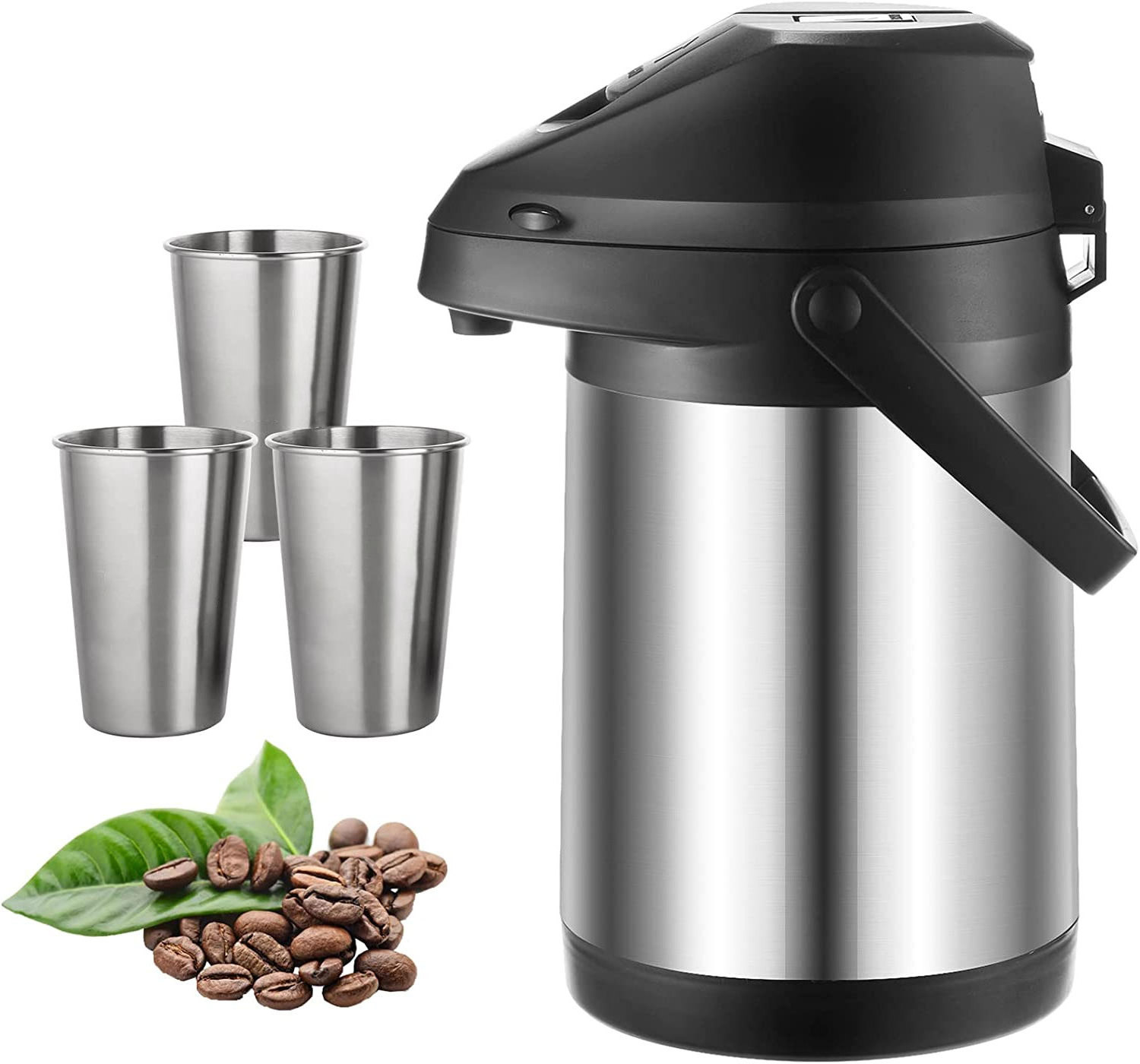 Travel Double Walled Insulated Stainless Steel Vacuum insulated Large Thermos Flask,Coffee Dispenserair Pressure Jug