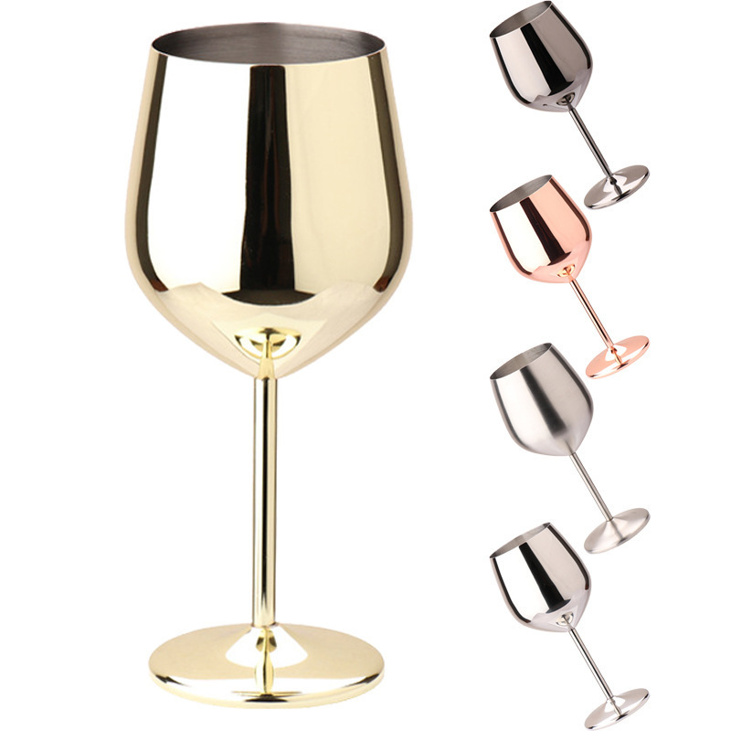 Hot selling Metal Beer Cup  Unbreakable Party shiny Goblets Wine Glasses 18 oz Stainless Steel Tumblers