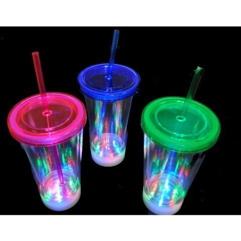 OEM Service Plastic Cups Double Walled Travel Cups LED Light Plastic Beer Mugs