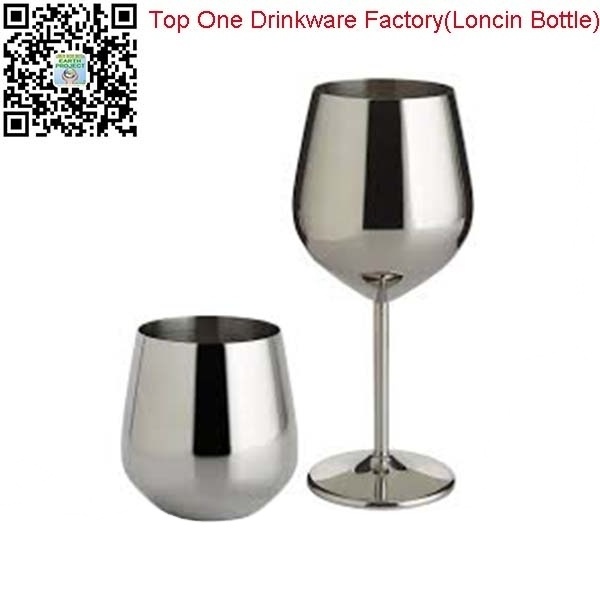 Low Moq Wine Tumblers Unbreakable 18oz Stemless Wine Glass Stainless Steel Goblets