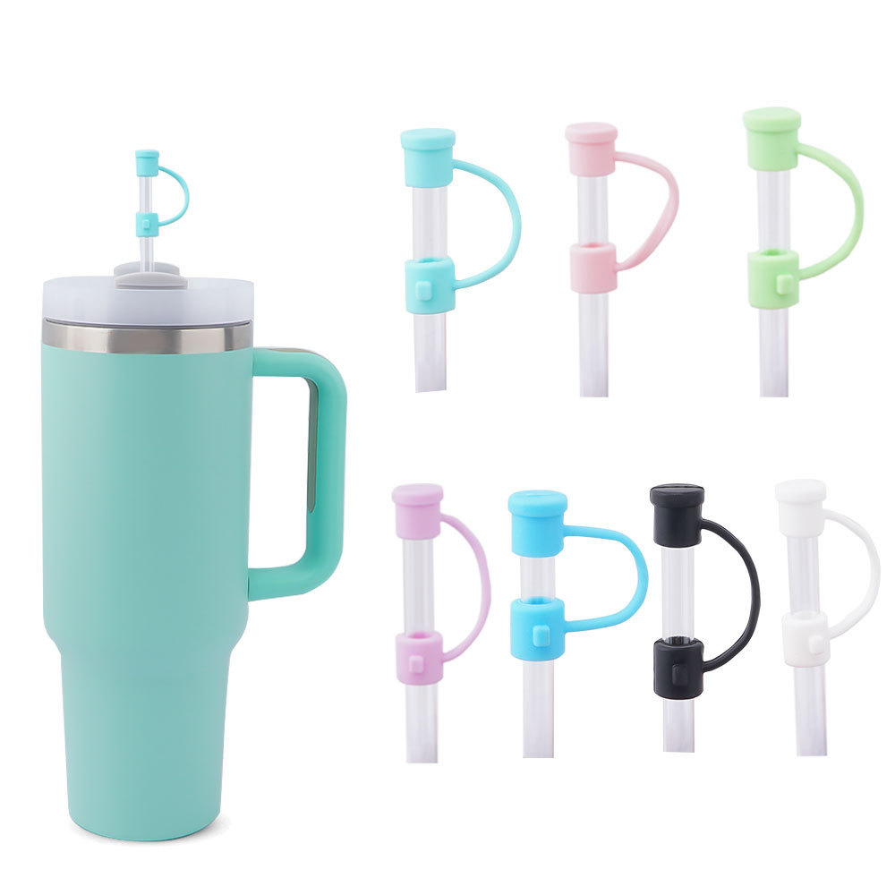 Eco-Friendly Silicone Straw Stopper Reusable Straws Cover for Plastic & Stainless Steel Vacuum Flask Thermos Accessory