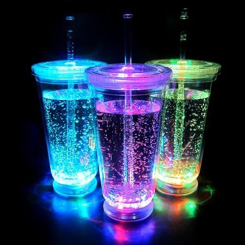 OEM Service Plastic Cups Double Walled Travel Cups LED Light Plastic Beer Mugs