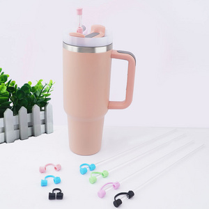 Eco-Friendly Silicone Straw Stopper Reusable Straws Cover for Plastic & Stainless Steel Vacuum Flask Thermos Accessory