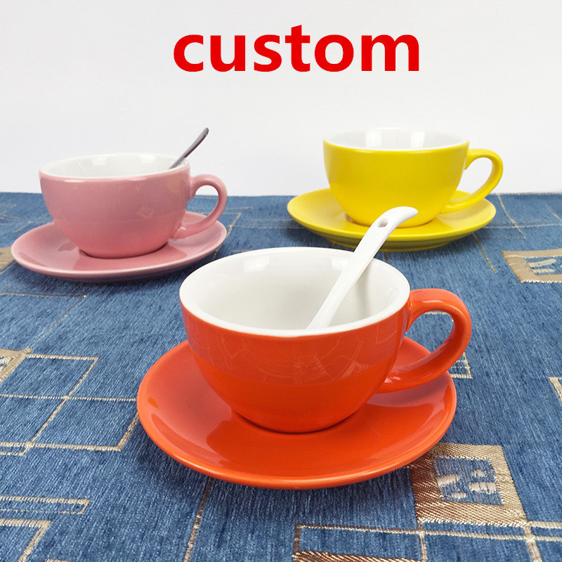 p71 Coffee & tea Drinkware Bright Color Clay Tea Cup Sets Antique Ceramic Cup And Saucer