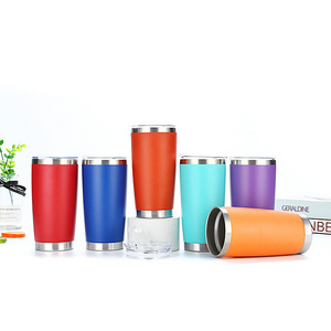 Wholesale 20OZ Tumbler Stainless Steel Powder Coat Wine Glasses Insulated Tea Cup Coffee Travel Mugs 20 OZ Tumbler