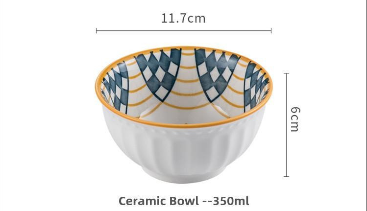 YCB-219 Porcelain Bowls Set of 2/4/6pcs, Ceramic Salad Bowl Large 4.5inch Serving Bowl Dinnerware Set