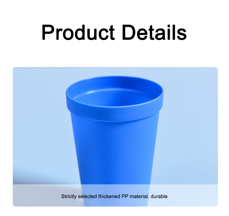 Factory Direct Sale Eco-Friendly Custom Printing 12OZ Blue White Plastic Reusable Stadium Cups