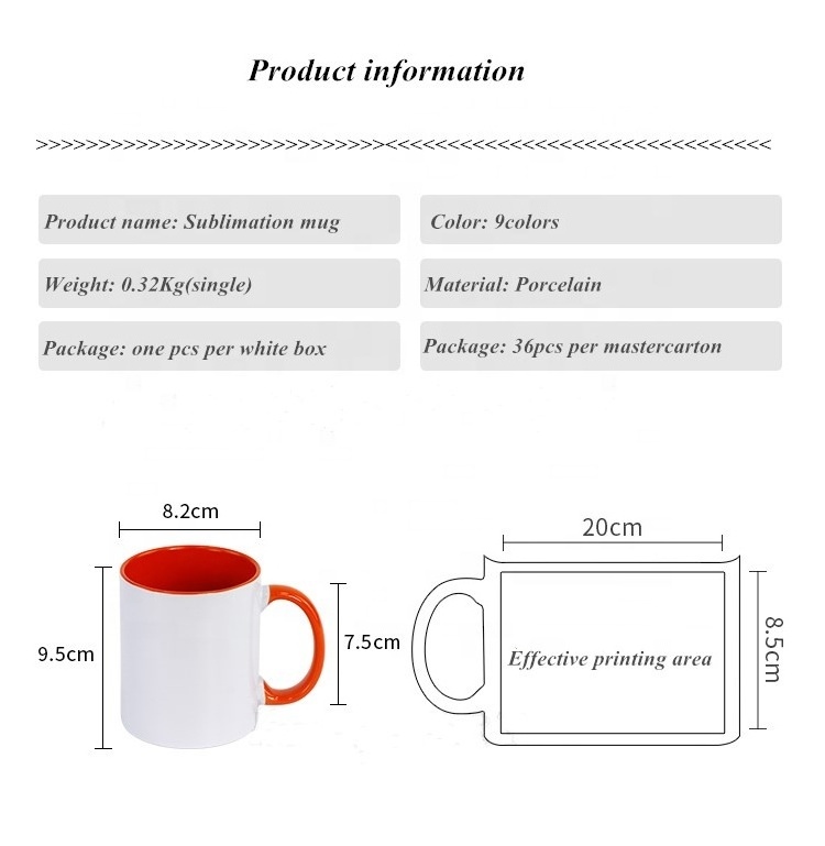 Y China USA warehouse 110z Coffee Cup Color Sublimation Blanks Product Ceramic Coffee Mug Supplier Sublimation Mug