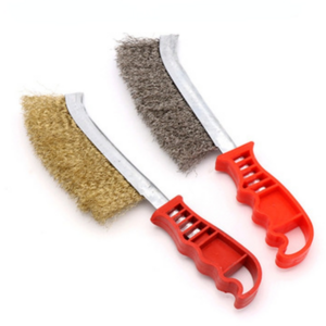 Plastic Handle Knife-shaped Steel Wire Brush Barbecue Cleaning Stainless Steel Wire Iron Brush Copper Derusting Brush