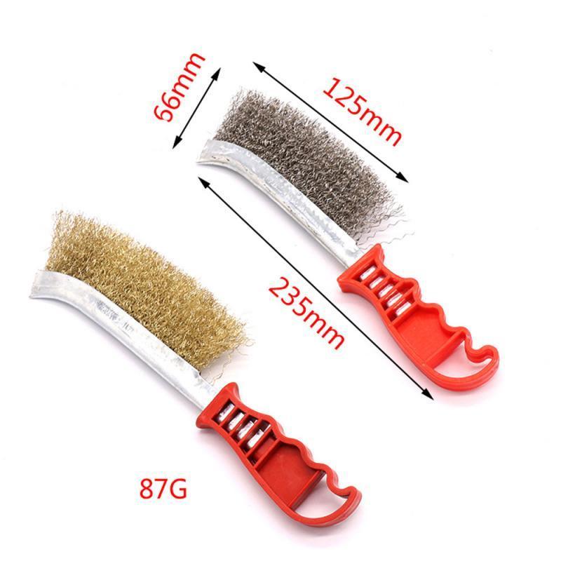 Plastic Handle Knife-shaped Steel Wire Brush Barbecue Cleaning Stainless Steel Wire Iron Brush Copper Derusting Brush