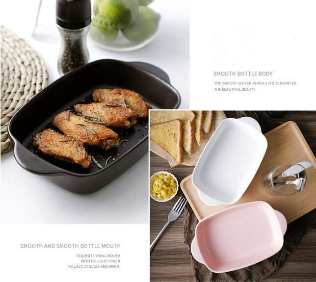 Cheese Rice Dish Creative Binaural Ceramic Plate Household Baking Plate/Tray Western Plate Oven/Tableware Plate