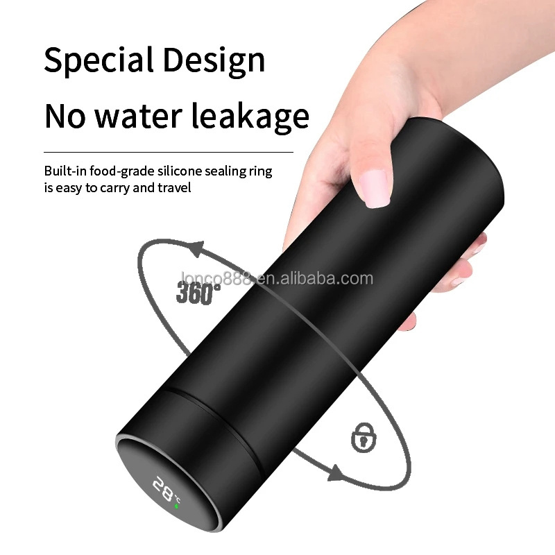 Double Wall Insulated 500ml Stainless Steel Termo Smart Vacuum Flask Digital Thermo Water Bottle With Led Temperature Display