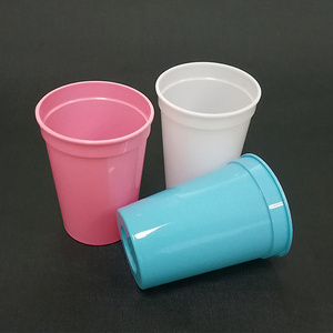 Factory Direct Sale Eco-Friendly Custom Printing 12OZ Blue White Plastic Reusable Stadium Cups