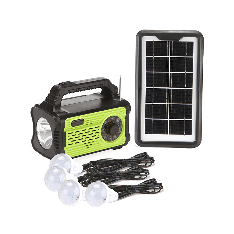 Portable Mini Outdoor Camping Speaker Radio Solar Power Lighting Kit And Solar Energy System Generator For Home