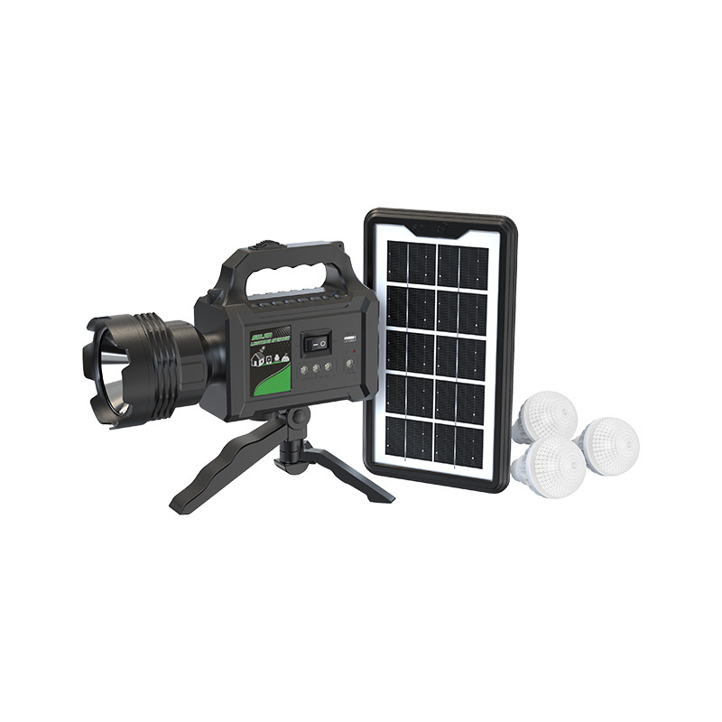 solar charging outdoor portable lighting kit solar energy lighting system with 3 LED bulbs with solar panel