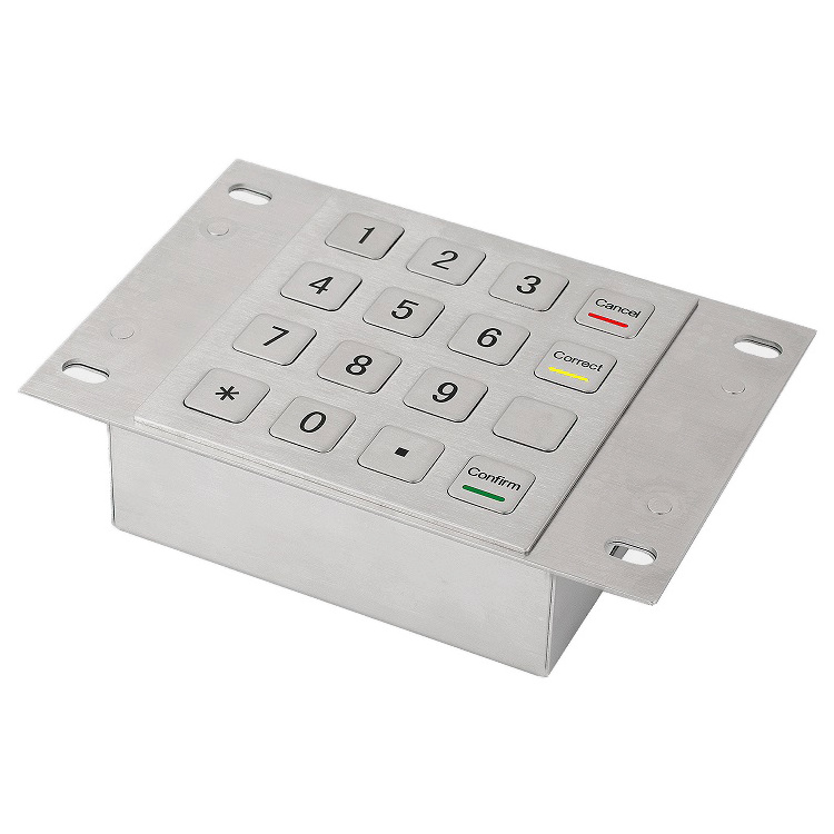 16 key metal membrane usb switch keypad 4x4 waterproof industrial numeric mechanical backlight keypad