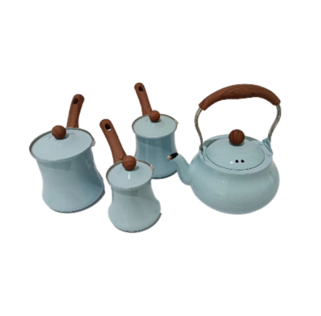 T6633 tea pot set of Exquisite stainless steel tea kettle with High Quality tea pot set luxury