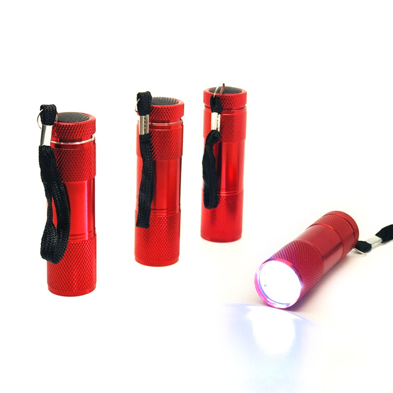 Mini LED Flashlight Aluminum 9 LED Bulbs Super Bright Keychain Torch Pocket Flashlights