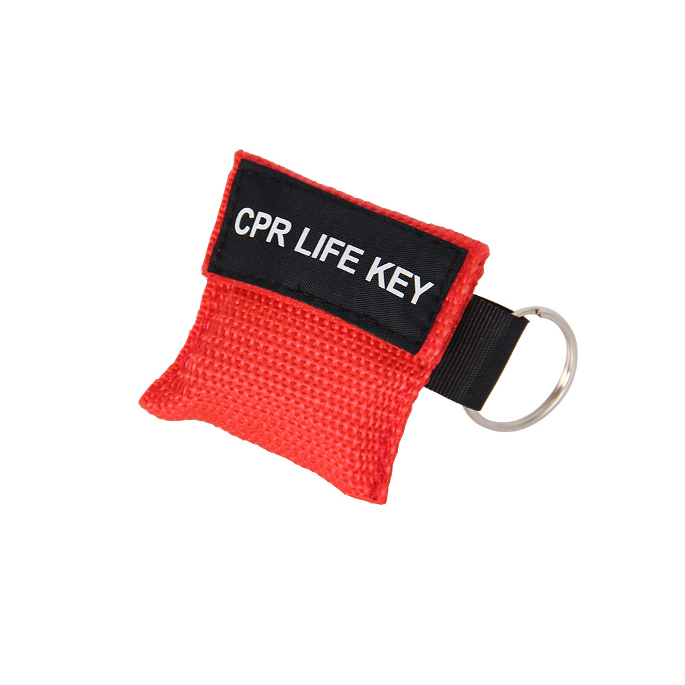 Medical Mouth To Mouth Cpr Face Shield Key Chain Barrier Mask With One Way Valve