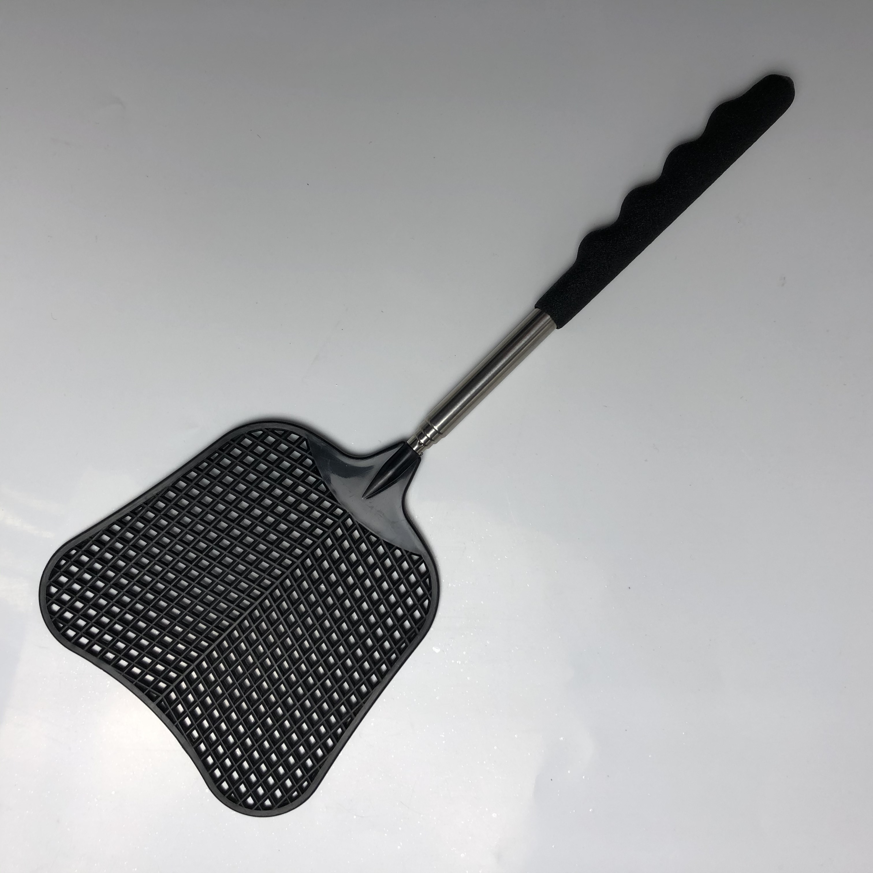 Hot Sale Promotional Plastic Telescopic Fly Swatter, Manual Heavy Duty Plastic Flyswatter with Extendable Stainless Steel Pole