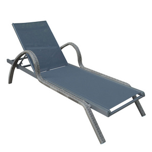 Factory Price Outdoor Garden Patio Sling Sun Lounger Aluminium Beach Chaise Folding Outdoor Lounge Chair