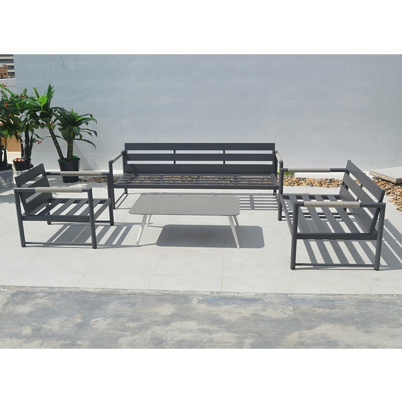 Chair Aluminum Outdoor Garden Rattan Furniture Sofa Set Rope Furniture Set Outdoor Modular Sectional