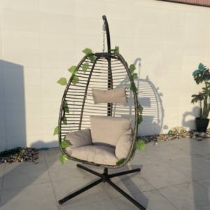 outdoor swing chair hanging baskets deep cushion metal stand leisure egg chairs hammocks garden wicker folding egg