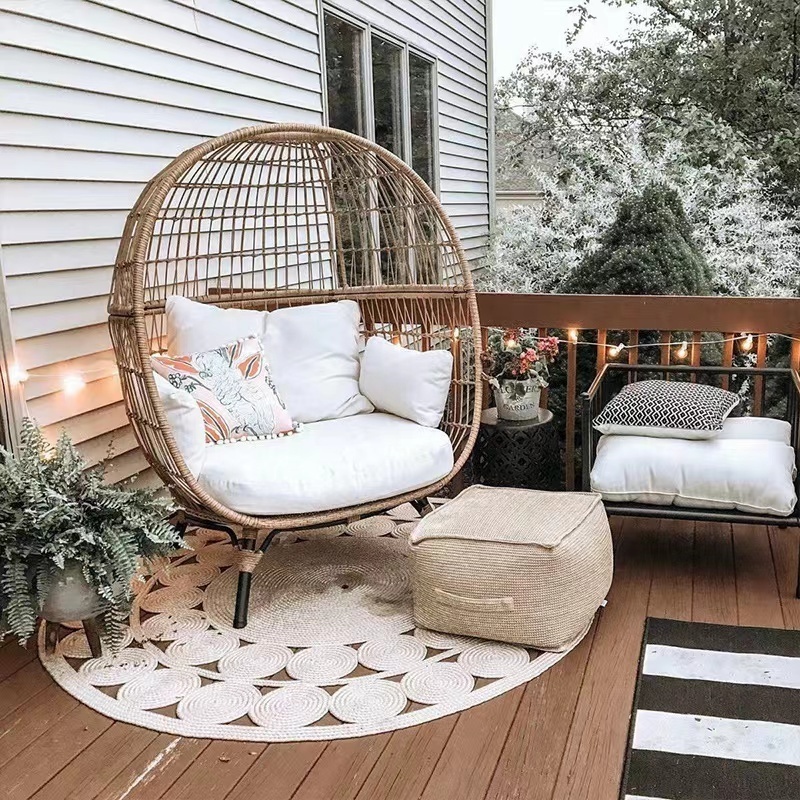 High Quality Rattan Wicker Standing Hanging Chair Outdoor Furniture Garden Egg Indoor Relax Wicker Swing Chair Hammock