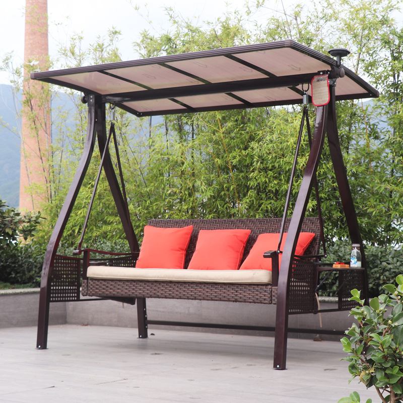 Courtyard Garden Metal Leisure Hanging Chair 2 Person Double Seat Rocking Swing Chair