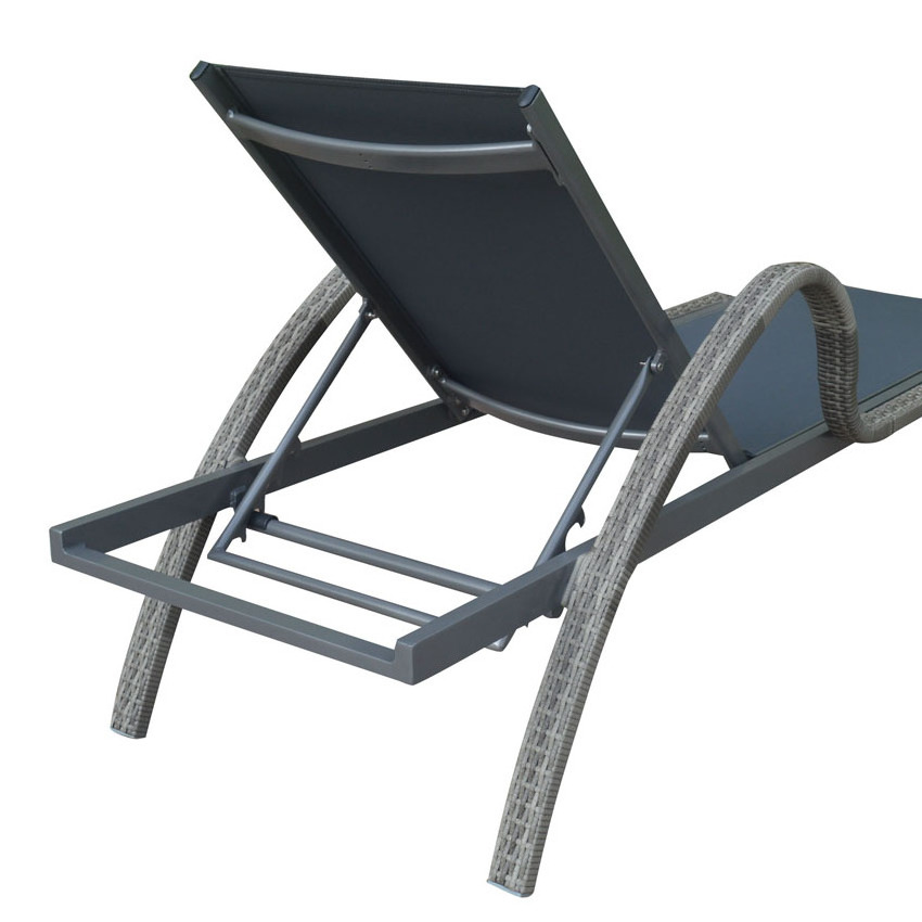 Factory Price Outdoor Garden Patio Sling Sun Lounger Aluminium Beach Chaise Folding Outdoor Lounge Chair