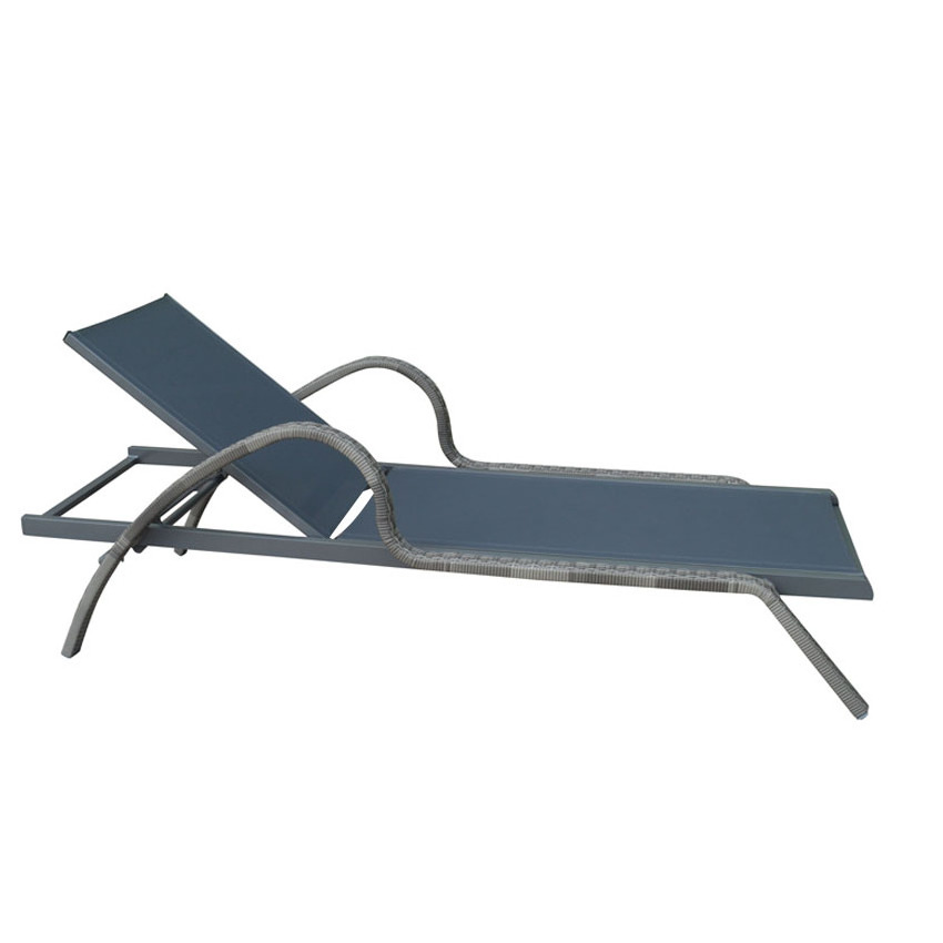 Factory Price Outdoor Garden Patio Sling Sun Lounger Aluminium Beach Chaise Folding Outdoor Lounge Chair