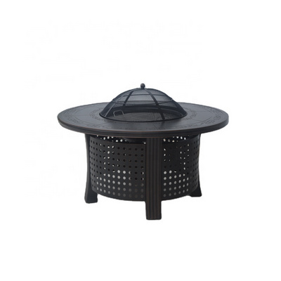 Modern Cast Aluminum Large Round Table Garden Patio Out Door Furniture Set With Fire Pit Outdoor Garden Furniture Sets