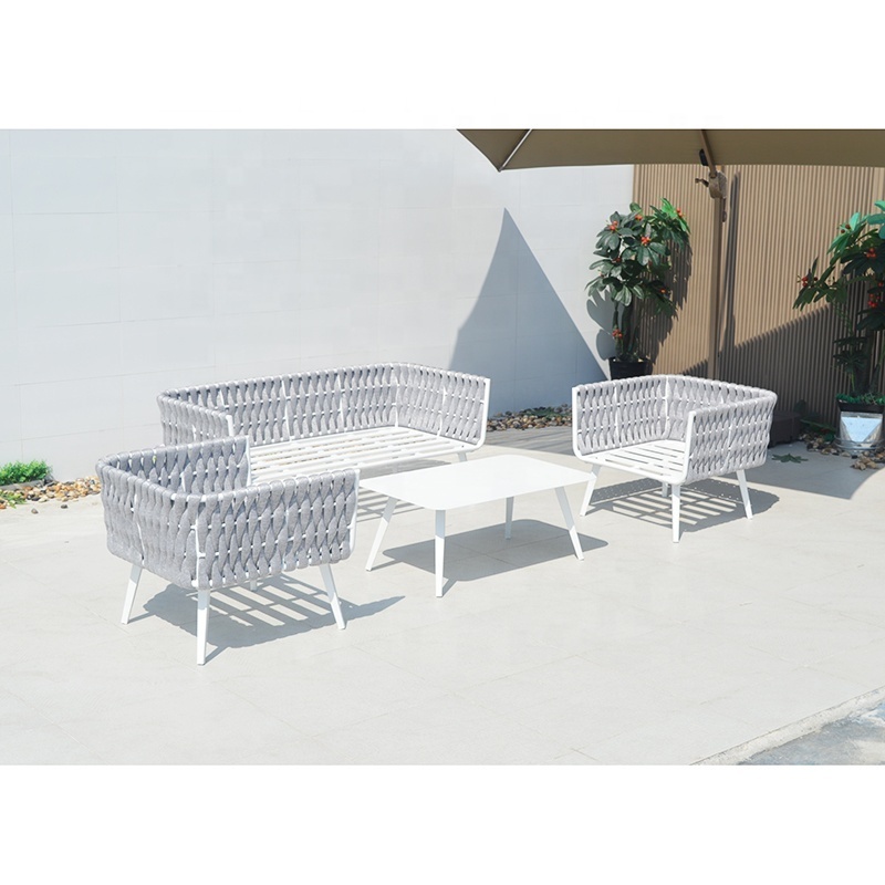 Modern outdoor patio sofa rope furniture luxury garden sectional sofa set