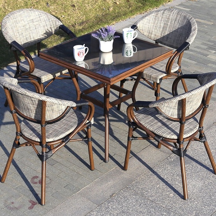 Modern Garden Dining Furniture Set Outdoor Grey Fabric Coffee Tables And Chairs Outdoor Garden Furniture Sets