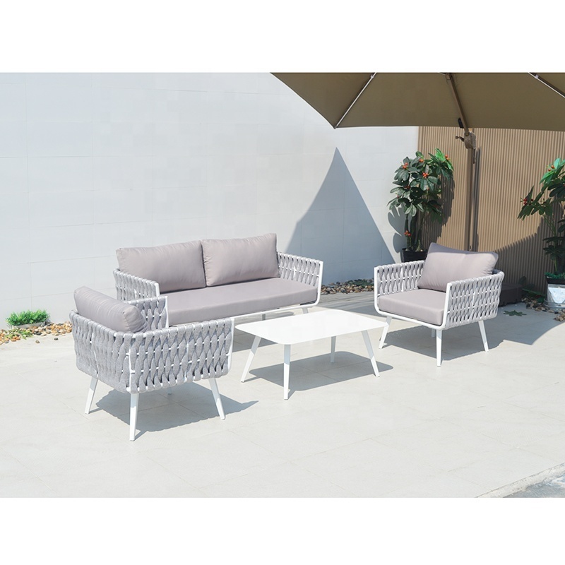 Modern outdoor patio sofa rope furniture luxury garden sectional sofa set