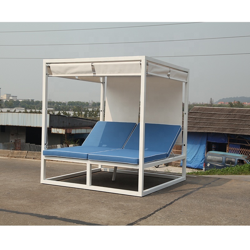 Luxury Outdoor Beach Bed With Canopy Daybec Double Bed Furniture Courtyard Villa Outdoor Daybed