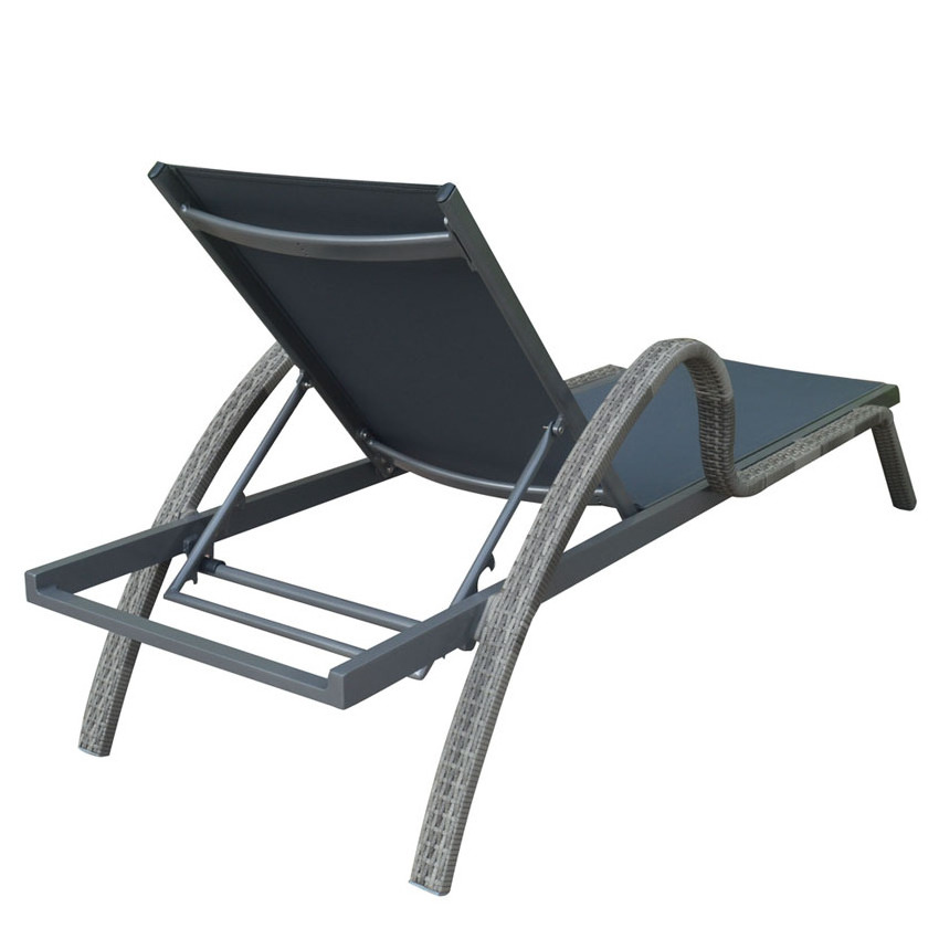 Factory Price Outdoor Garden Patio Sling Sun Lounger Aluminium Beach Chaise Folding Outdoor Lounge Chair