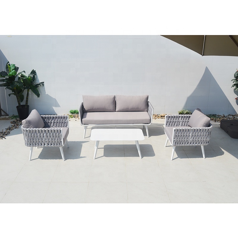 Modern outdoor patio sofa rope furniture luxury garden sectional sofa set