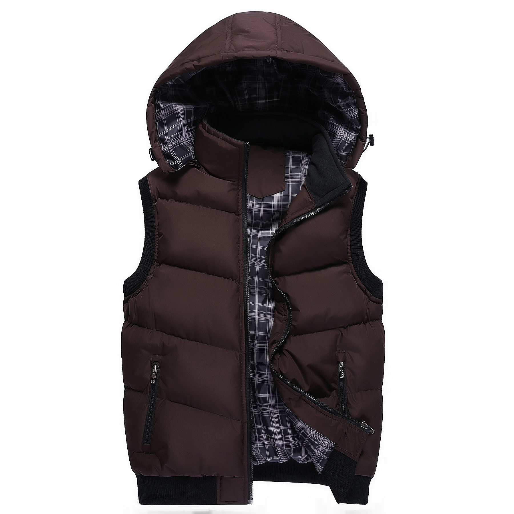 Hot sale plus size men's jackets winter warm padded vest men  stock   mens ribbed vest