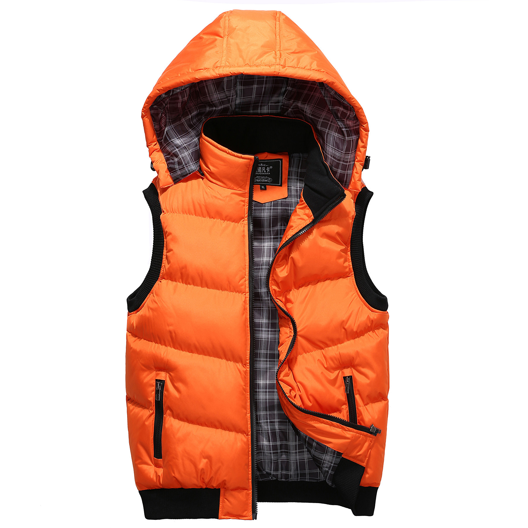 Hot sale plus size men's jackets winter warm padded vest men  stock   mens ribbed vest