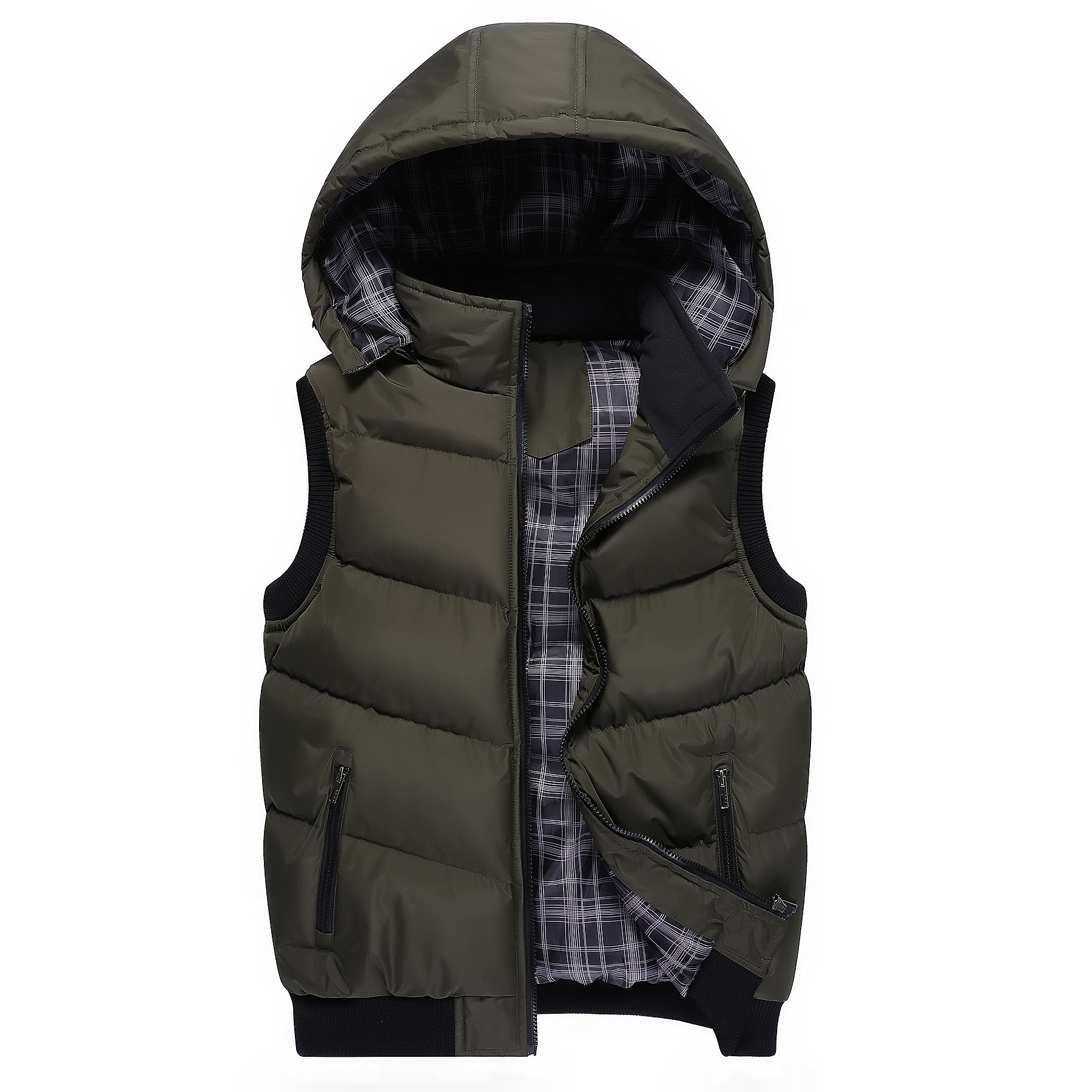 Hot sale plus size men's jackets winter warm padded vest men  stock   mens ribbed vest