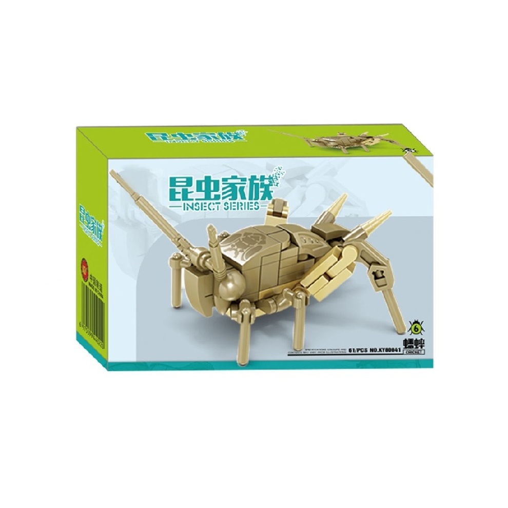 61PCS/BOX DIY Assembly Mini Insect Series 3D DIY Plastic Cricket Toy Building Blocks For Kids