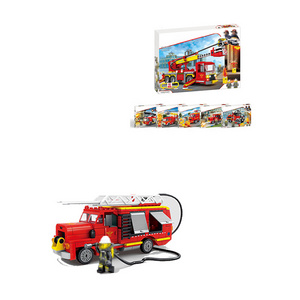 Eco-friendly Material Plastic 3D DIY Building Bricks Foam Model Fire Truck Toy For Wholesale